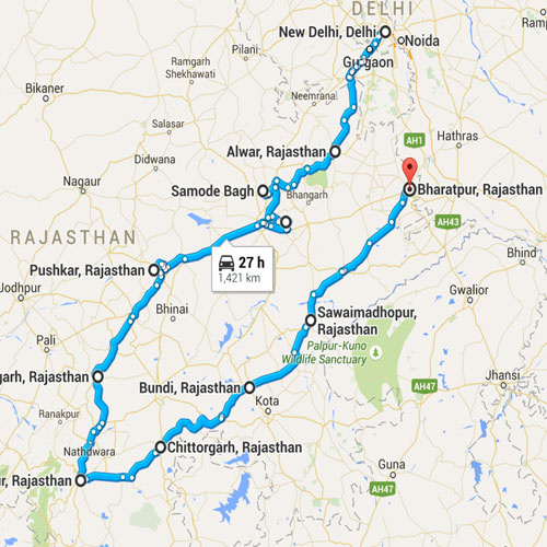 Route Planner - Udaipur 1500 - CLICK HERE TO VIEW MAP